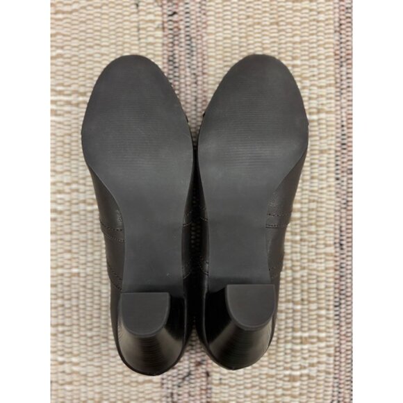 Studio Works Brown Slip-On Heels 8M 2.75" Heel Height Faux Leather Shoes - Picture 5 of 7